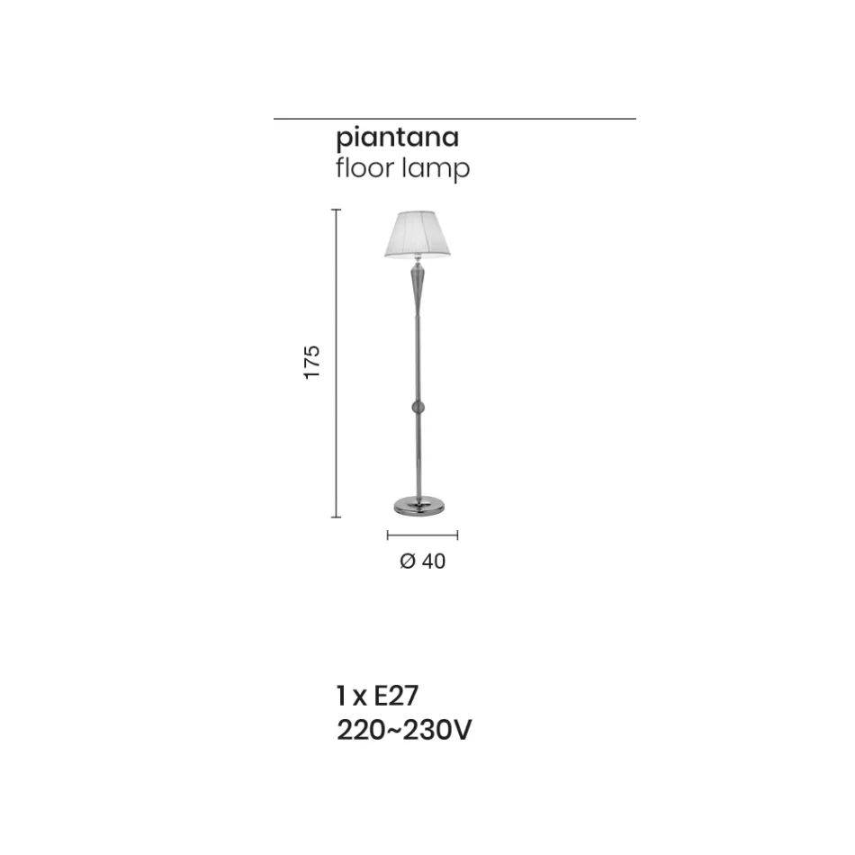 Klasická stojací lampa z ručně vyráběného skla Rigaton a zlatého kovu - Fievole Viadurini