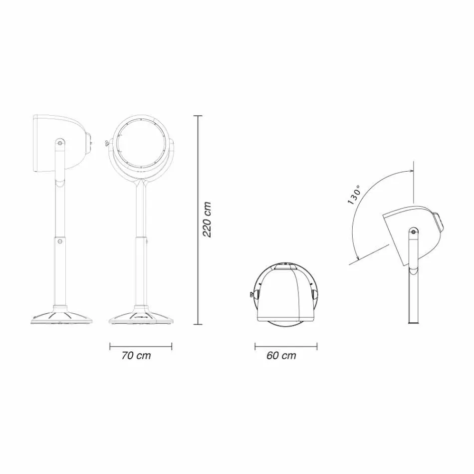 Venkovní stojací lampa Poleasy Design, 2 barvy - Hollywood od Myyour Viadurini