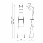 Stojací lampa do obývacího pokoje v bílém nebo matně černém kovu s policemi - Butler Viadurini