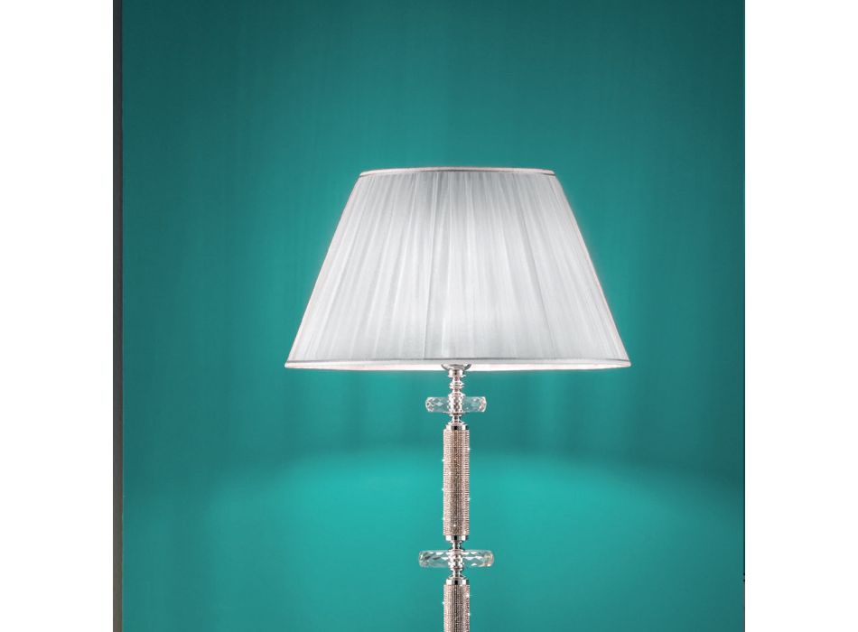 Stojací lampa klasického designu v provedení chrom, křišťál a brilantní kov - Sisifo Viadurini