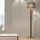 Kovová stojací lampa s moderním designem a látkovým stínidlem vyrobené v Itálii - skok Viadurini