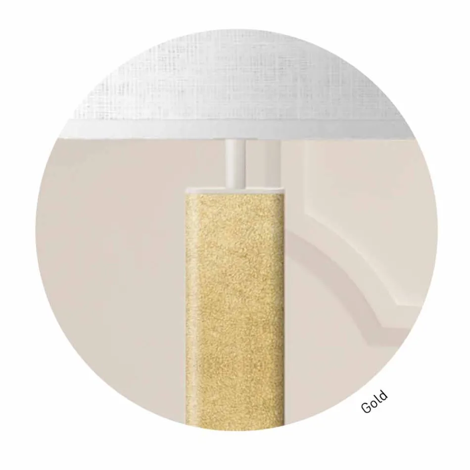 Kovová stojací lampa s moderním designem a látkovým stínidlem vyrobené v Itálii - skok Viadurini