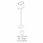 Kovová stojací lampa s moderním designem a látkovým stínidlem vyrobené v Itálii - skok Viadurini