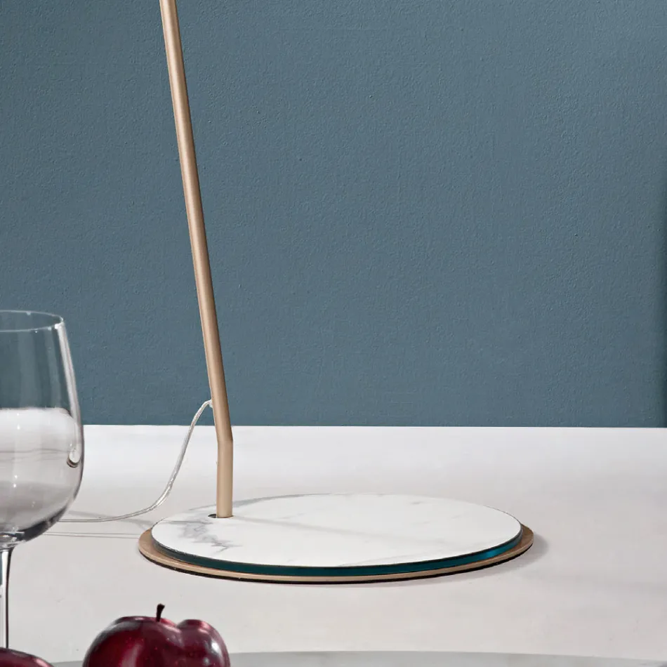 Kovová stojací lampa s PVC stínidlem potaženým látkou - Adriana Viadurini