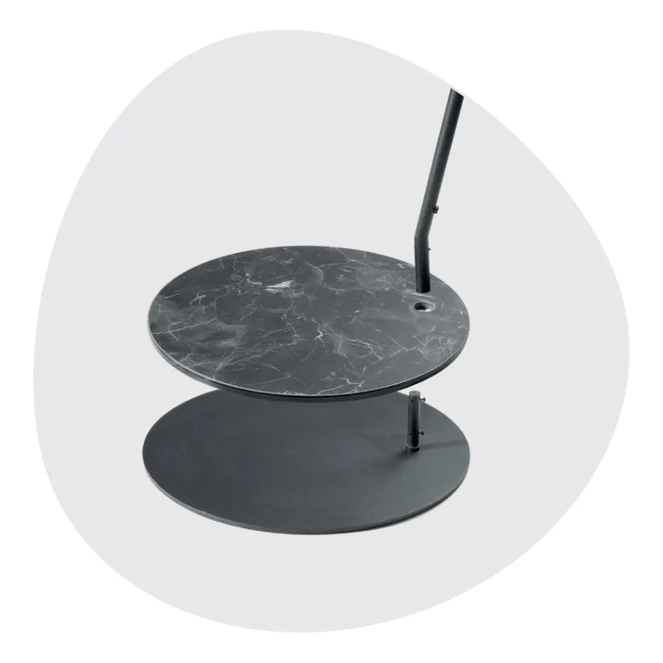 Kovová stojací lampa s PVC stínidlem potaženým látkou - Adriana Viadurini