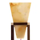 Stojací lampa v onyxu a designovém dřevě Grilli York vyráběná v Itálii Viadurini