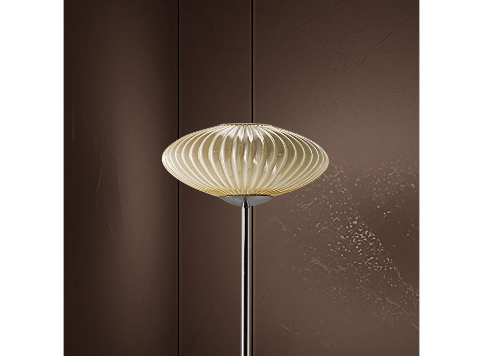 Žebrovaná a ručně foukaná stojací lampa z benátského skla - Dafne Viadurini