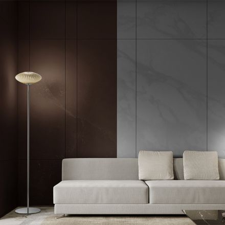 Žebrovaná a ručně foukaná stojací lampa z benátského skla - Dafne Viadurini