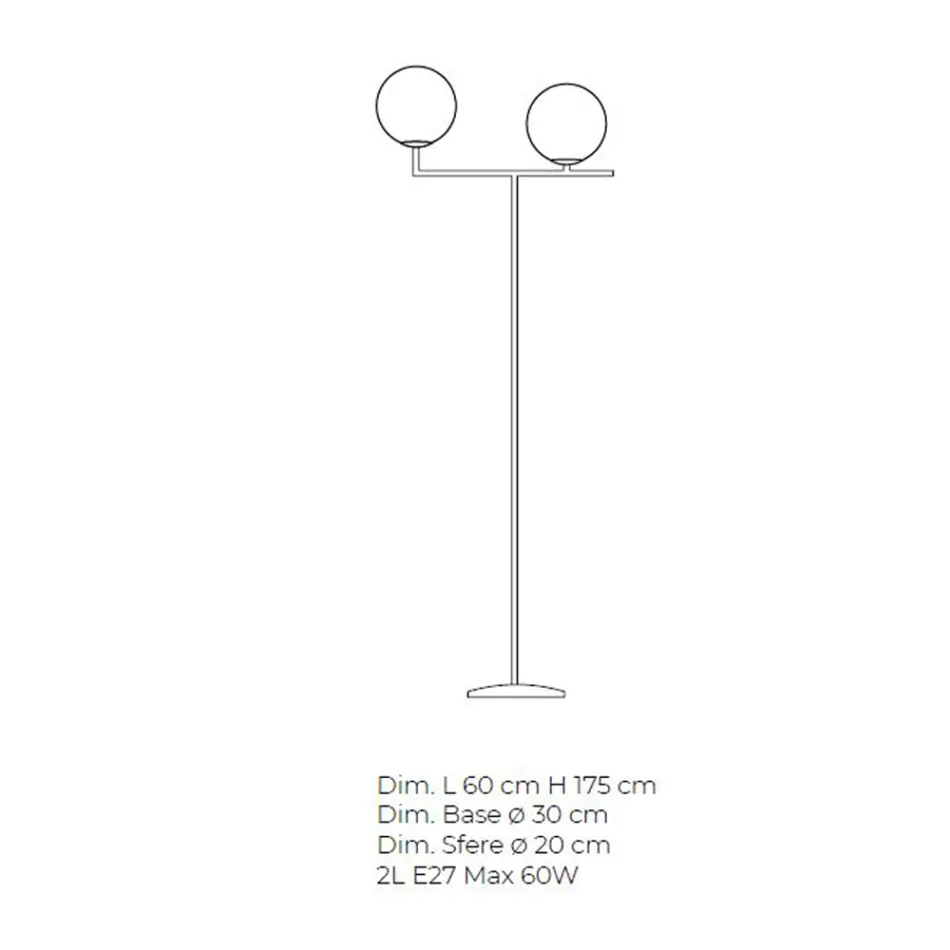 Moderní stojací lampa z ručně foukaného benátského skla - sníh Viadurini