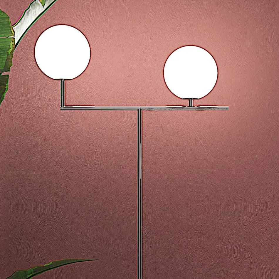 Moderní stojací lampa z ručně foukaného benátského skla - sníh Viadurini