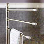 Vintage tříramenný držák na ručníky z mosazi a keramiky - Lyon Viadurini