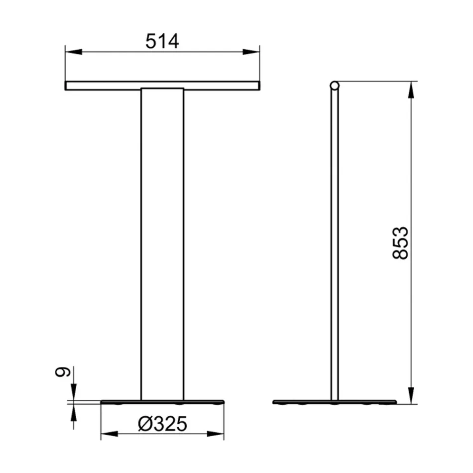 Stojací držák na ručníky pro umyvadlo v bílém nebo černém hliníku - Alcade Viadurini