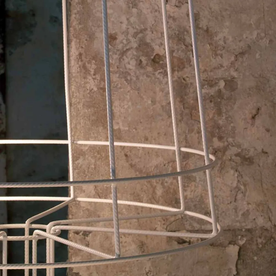 Stojací lampa do obývacího pokoje 3 světla v minimálním stylu z bílého nebo přírodního kovu - styl Viadurini