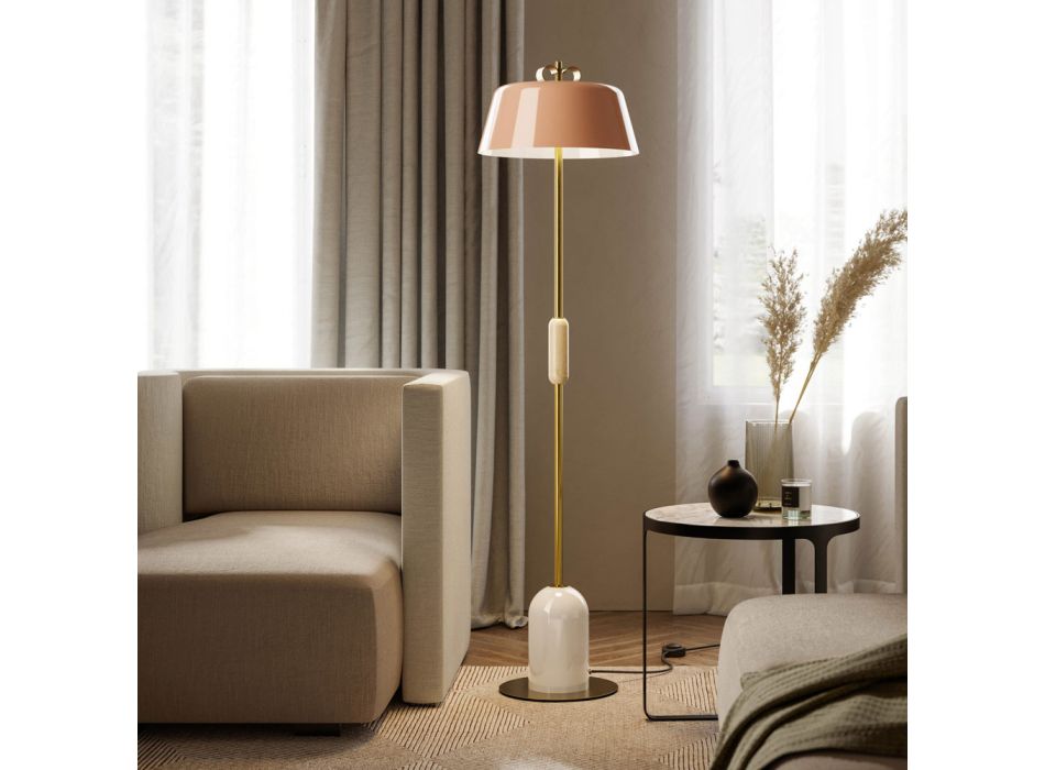 Stojací lampa do obývacího pokoje Barevný hliník a mosaz 5 povrchových úprav - Bonton od Il Fanale Viadurini