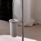 Vintage stojací lampa Terra s držákem papíru a držákem na toaletní kartáč z mosazi a keramiky – Caen Viadurini