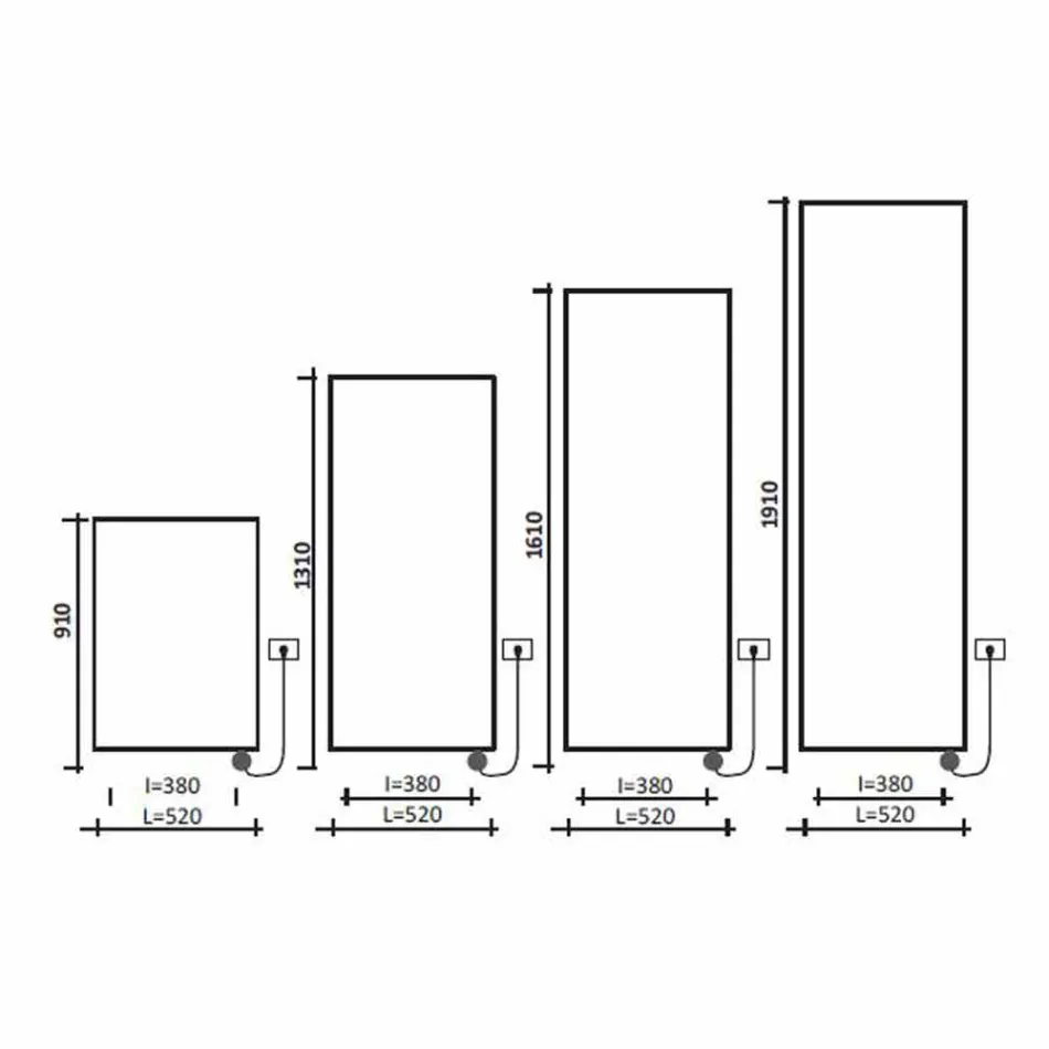 Elektrický sálavý deskový moderní nástěnný radiátor do 1000 W - ohnutý Viadurini