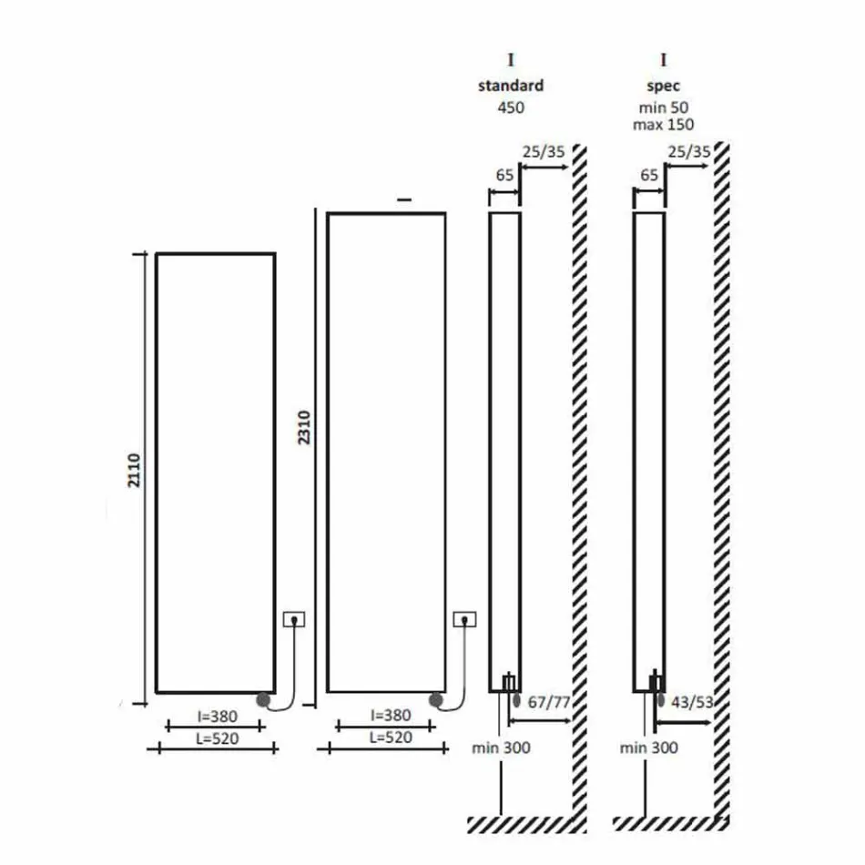 Elektrický sálavý deskový moderní nástěnný radiátor do 1000 W - ohnutý Viadurini