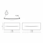 Horizontální designová hydraulická sálavá deska z oceli do 820 W - řez Viadurini