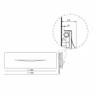 Horizontální designová hydraulická sálavá deska z oceli do 820 W - řez Viadurini