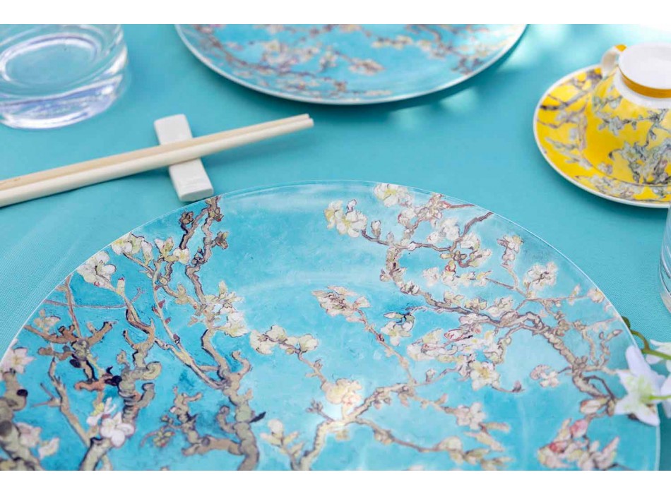 Barevné porcelánové a kamenné talíře Moderní stolní služba 18 kusů - Nagoya