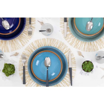 Barevné a moderní talíře 18 kusů v kamenina Kompletní stolní služba - Egadi