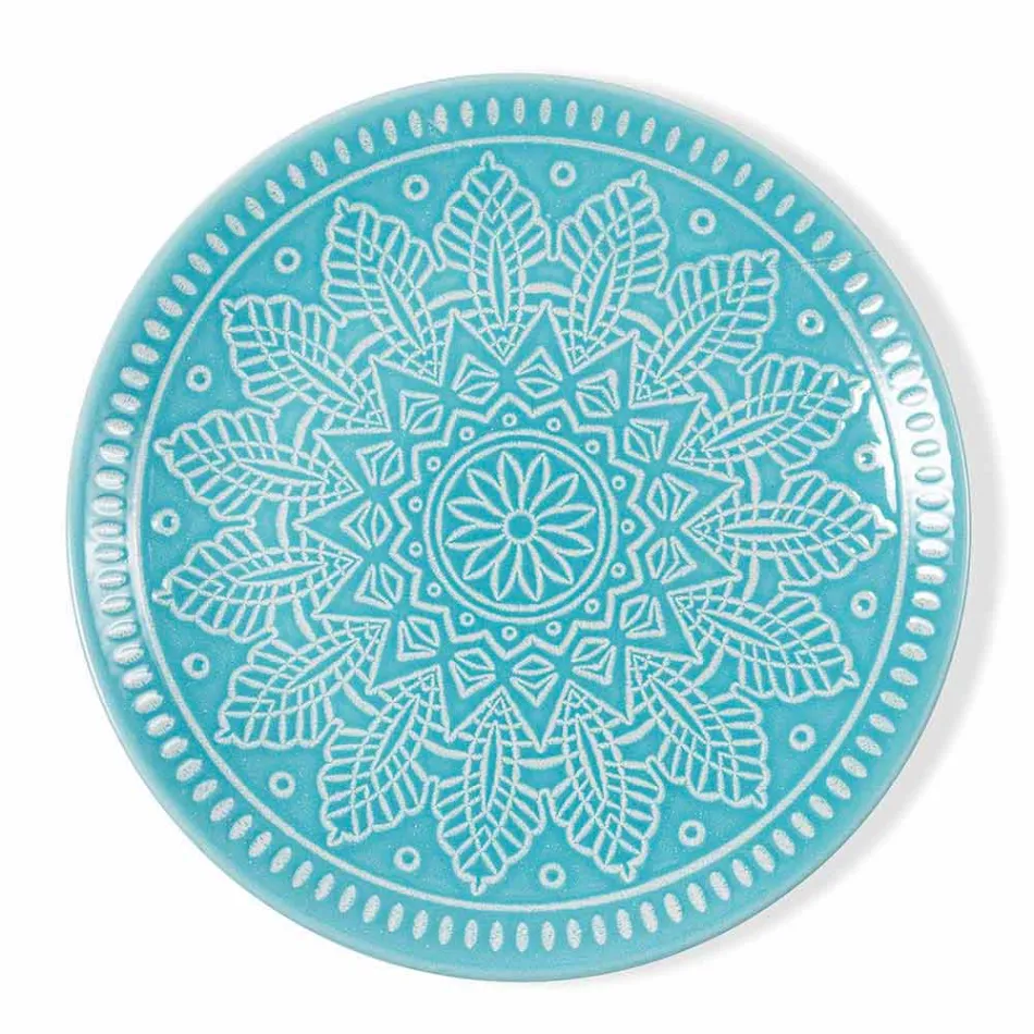 Moderní barevné talíře 18 kusů kompletní stolová služba v Gres - Creta Viadurini