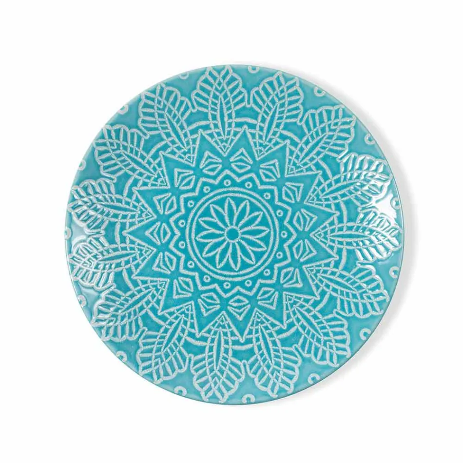 Moderní barevné talíře 18 kusů kompletní stolová služba v Gres - Creta Viadurini