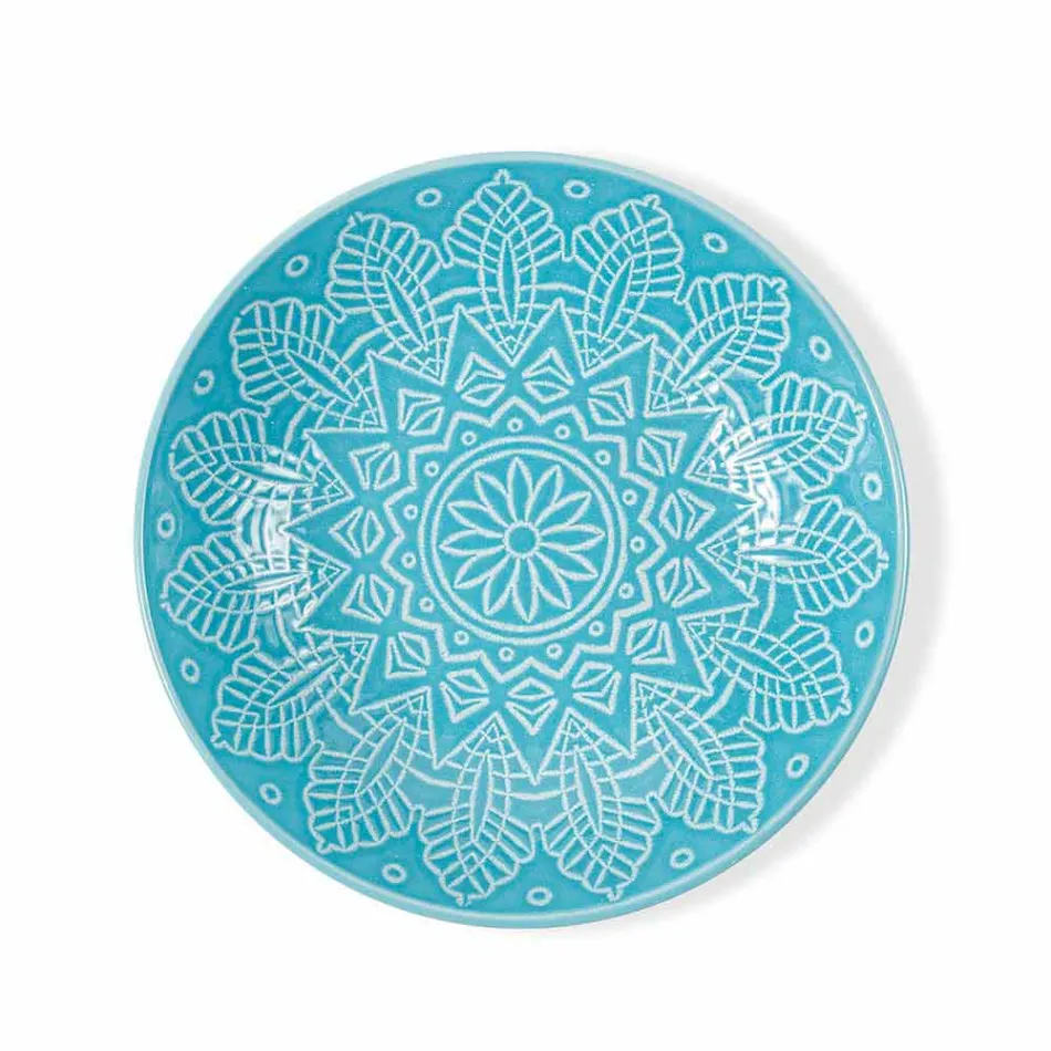 Moderní barevné talíře 18 kusů kompletní stolová služba v Gres - Creta Viadurini