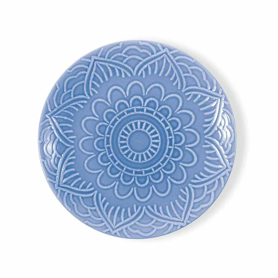 Moderní barevné talíře 18 kusů kompletní stolová služba v Gres - Creta Viadurini