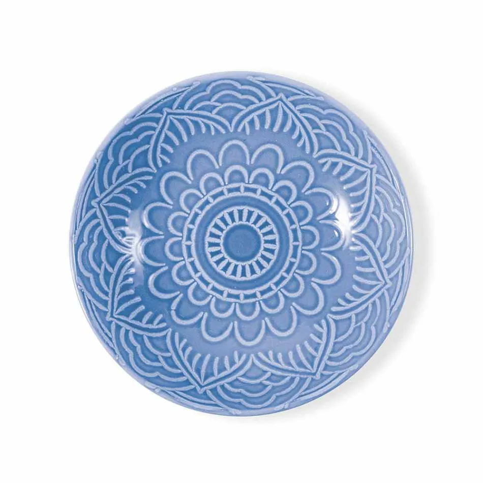 Moderní barevné talíře 18 kusů kompletní stolová služba v Gres - Creta Viadurini