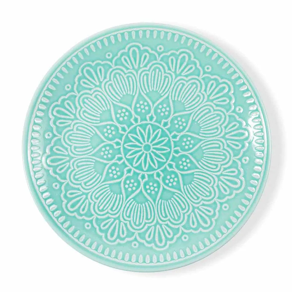 Moderní barevné talíře 18 kusů kompletní stolová služba v Gres - Creta Viadurini