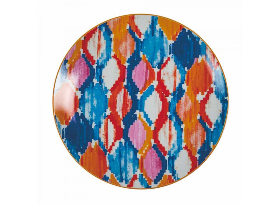 Kompletní servisní talíře z porcelánu a barevného kameniny 18 kusů - Anfa Viadurini