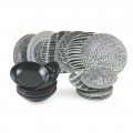 Porcelánové a černé kameninové talíře Kompletní stolní servis 18 kusů - Tribu