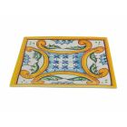 Čtvercové talíře v barevném porcelánovém dekoru majolika 6 ks - dlaždice Viadurini