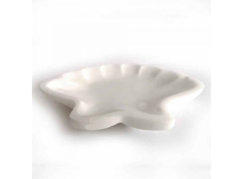 Designový talíř mušle v pískovaném sochařském mramoru vyrobený v Itálii - Mietta Viadurini