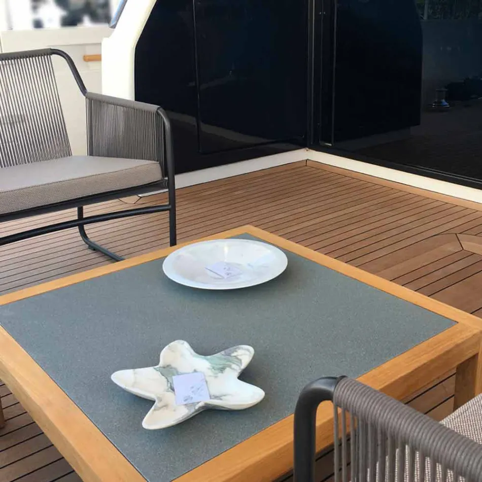 Moderní mramorový talíř ve tvaru hvězdice vyrobený v Itálii - Ticcio Viadurini