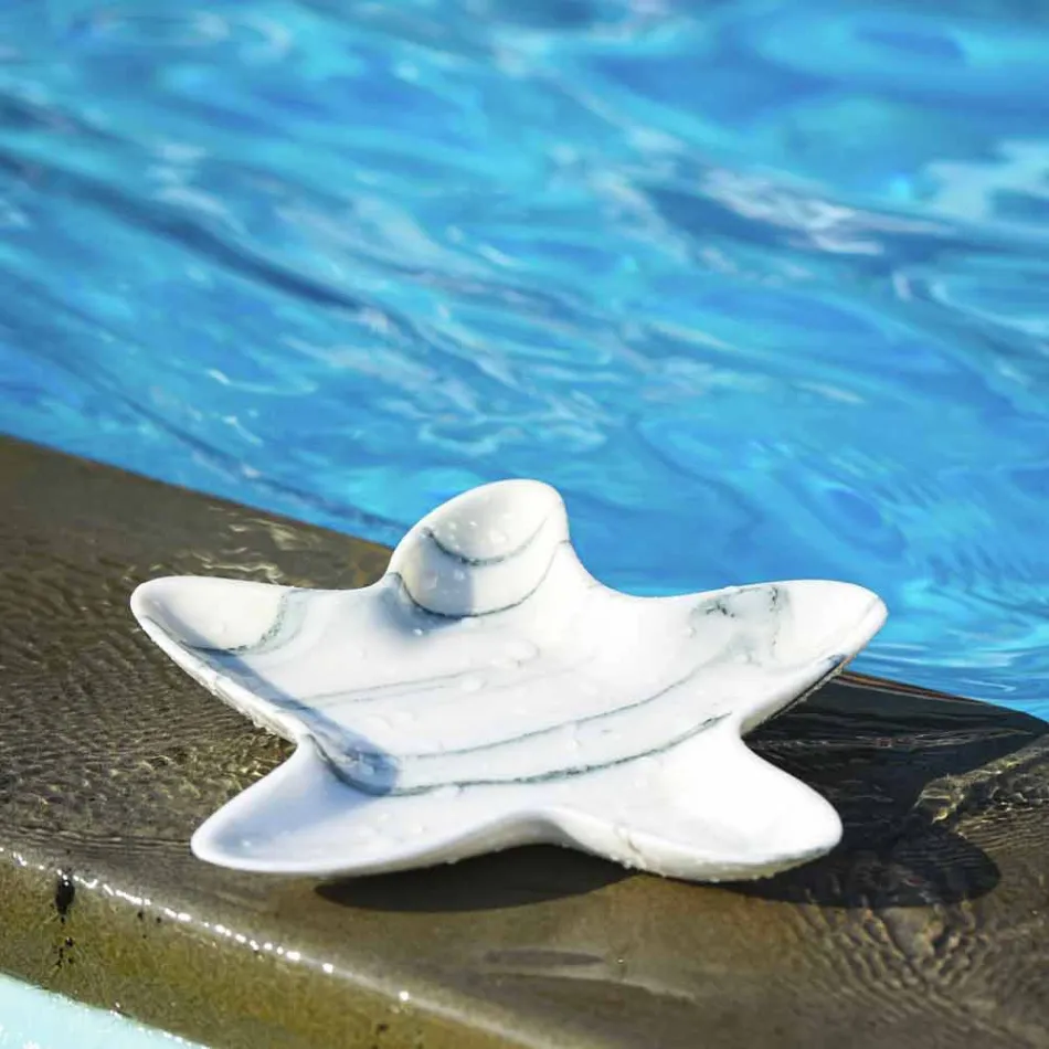 Moderní mramorový talíř ve tvaru hvězdice vyrobený v Itálii - Ticcio Viadurini