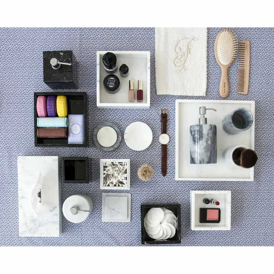 Bílá miska na mýdlo z mramoru Carrara Vyrobeno v Itálii - Sismo Viadurini