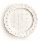 Oblíbený talíř 12 kusů v bílém porcelánu ručně zdobený - Rafiki Viadurini