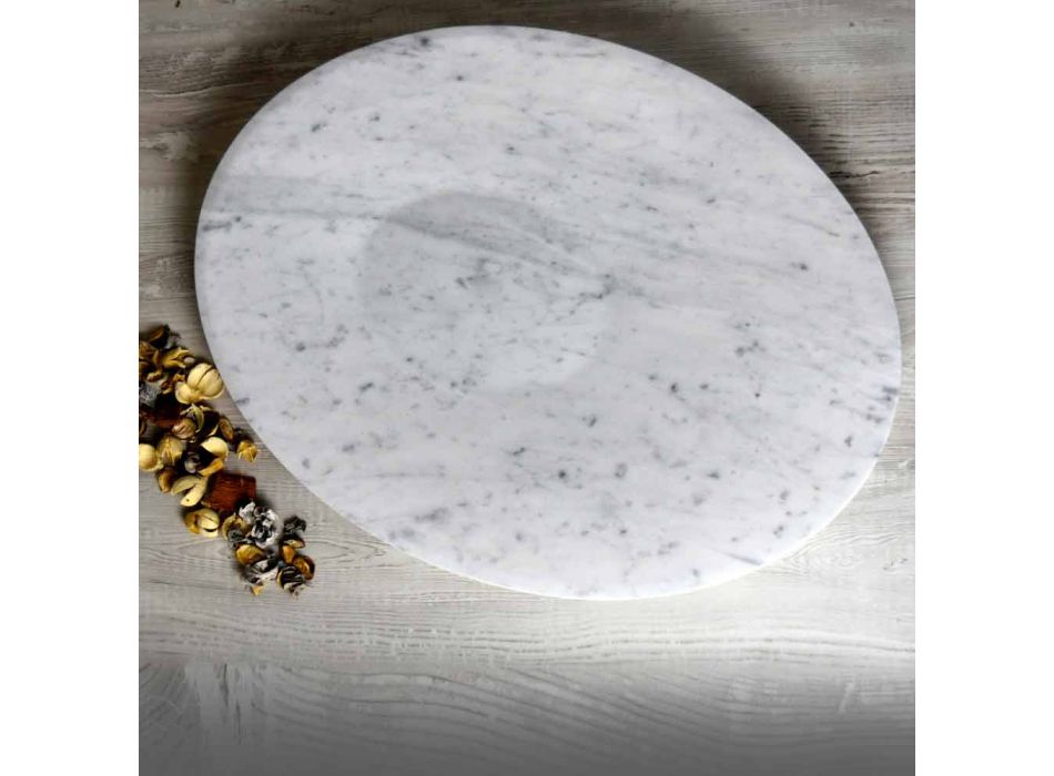 Moderní středová deska v bílém mramoru Carrara vyrobená v Itálii - Miccio Viadurini