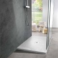 Sprchová vanička 120x90 moderní design v efektu bílé břidlicové břidlice - Sommo