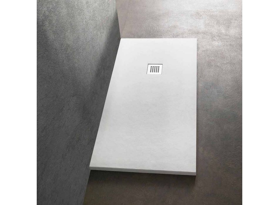 Moderní sprchová vanička 160x70 v povrchové úpravě z pryskyřičného kamene - Domio Viadurini
