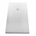 Sprchová vanička 170 x 80 v pryskyřici s kamenným efektem a ocelovou mřížkou - Domio Viadurini