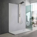 Sprchová vanička z bílé pryskyřice z břidlicového efektu 170x70 moderní design - Sommo