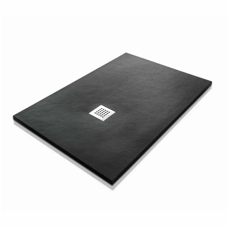 Moderní sprchová vanička 120x80 z kamene a oceli z pryskyřice - Domio Viadurini