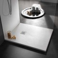 Moderní hranatá sprchová vanička 90x90 v pryskyřici s kamenným efektem - Domio