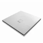 Čtvercová sprchová vanička 80x80 cm v sametovém efektu bílé pryskyřice - Estimo Viadurini