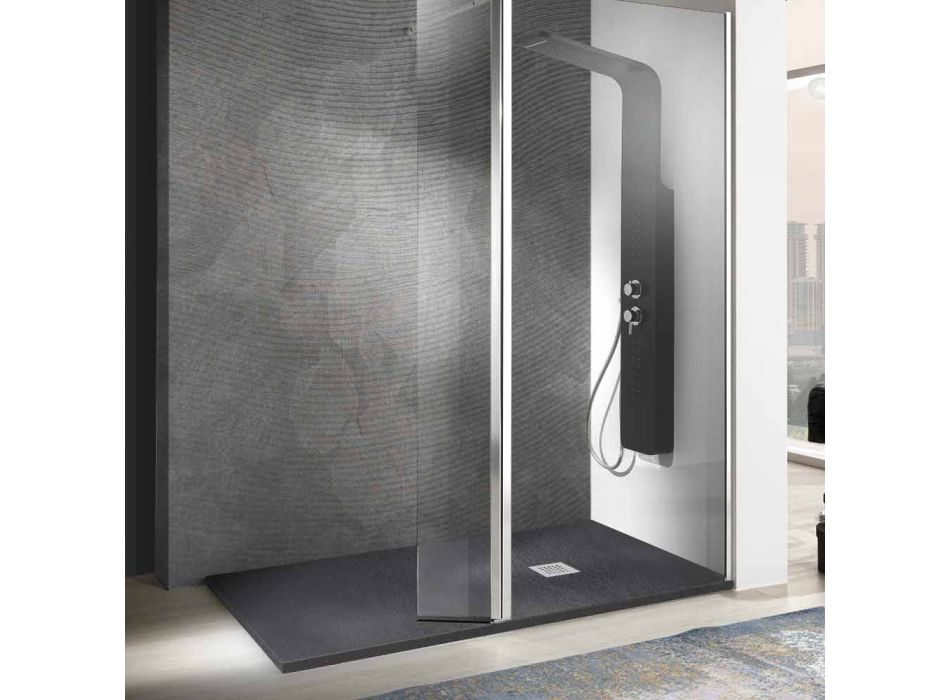 Obdélníková sprchová vanička 140 x 90 v provedení z pryskyřičného kamene - Domio Viadurini