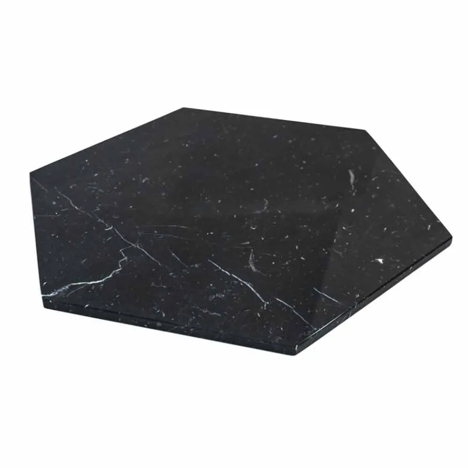 Šestihranný servírovací talíř v bílém mramoru Carrara nebo černé Marquinia - Ludivine Viadurini
