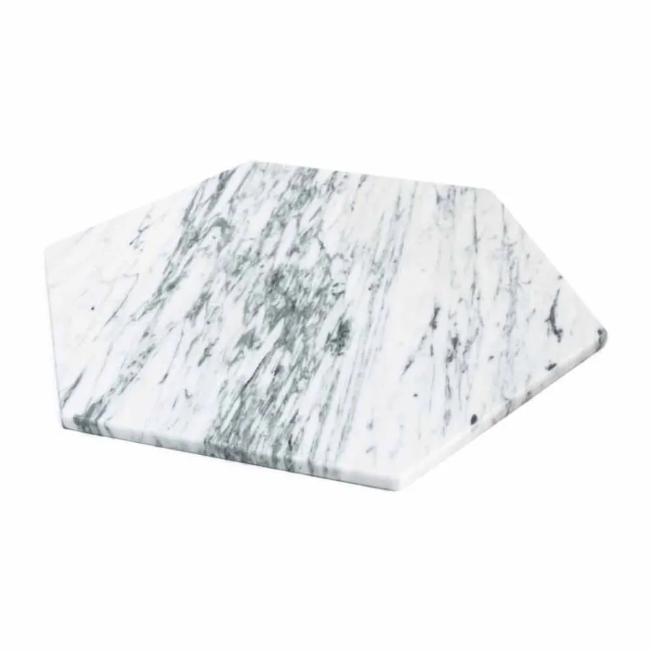 Šestihranný servírovací talíř v bílém mramoru Carrara nebo černé Marquinia - Ludivine Viadurini